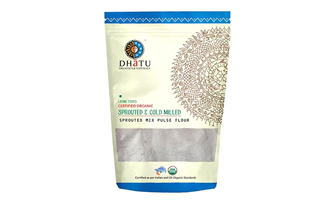 Dhatu Certified Organic Sprouted & Cold Milled - Sprouted Mix Pulse Flour   Pack  500 grams